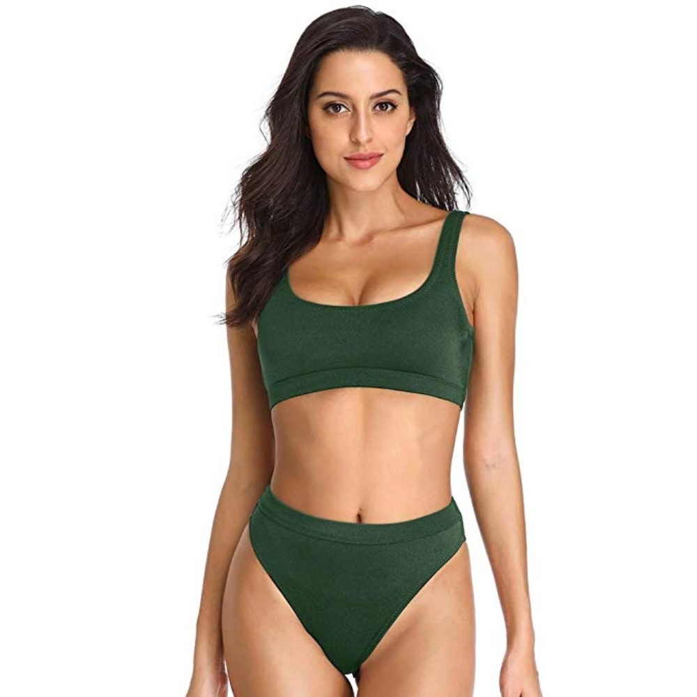 Dixperfect Low Cut Bikini Crop Top Medium Green